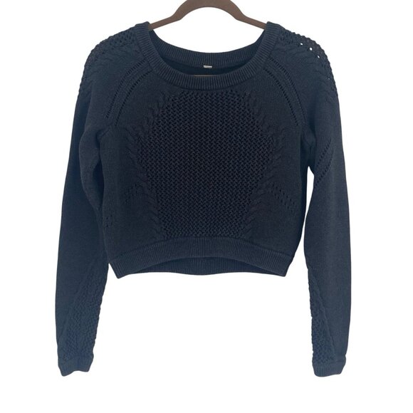 Lululemon Cropped Pullover Sweater Size M Open Knit Be Present Breathable Lounge - Picture 1 of 11